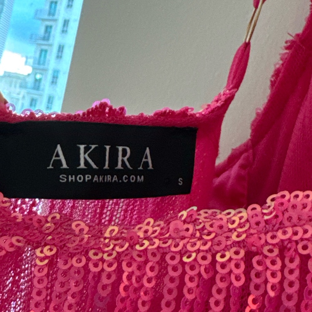 AKIRA Pink Sequin Fringe Dress - Picture 5 of 5